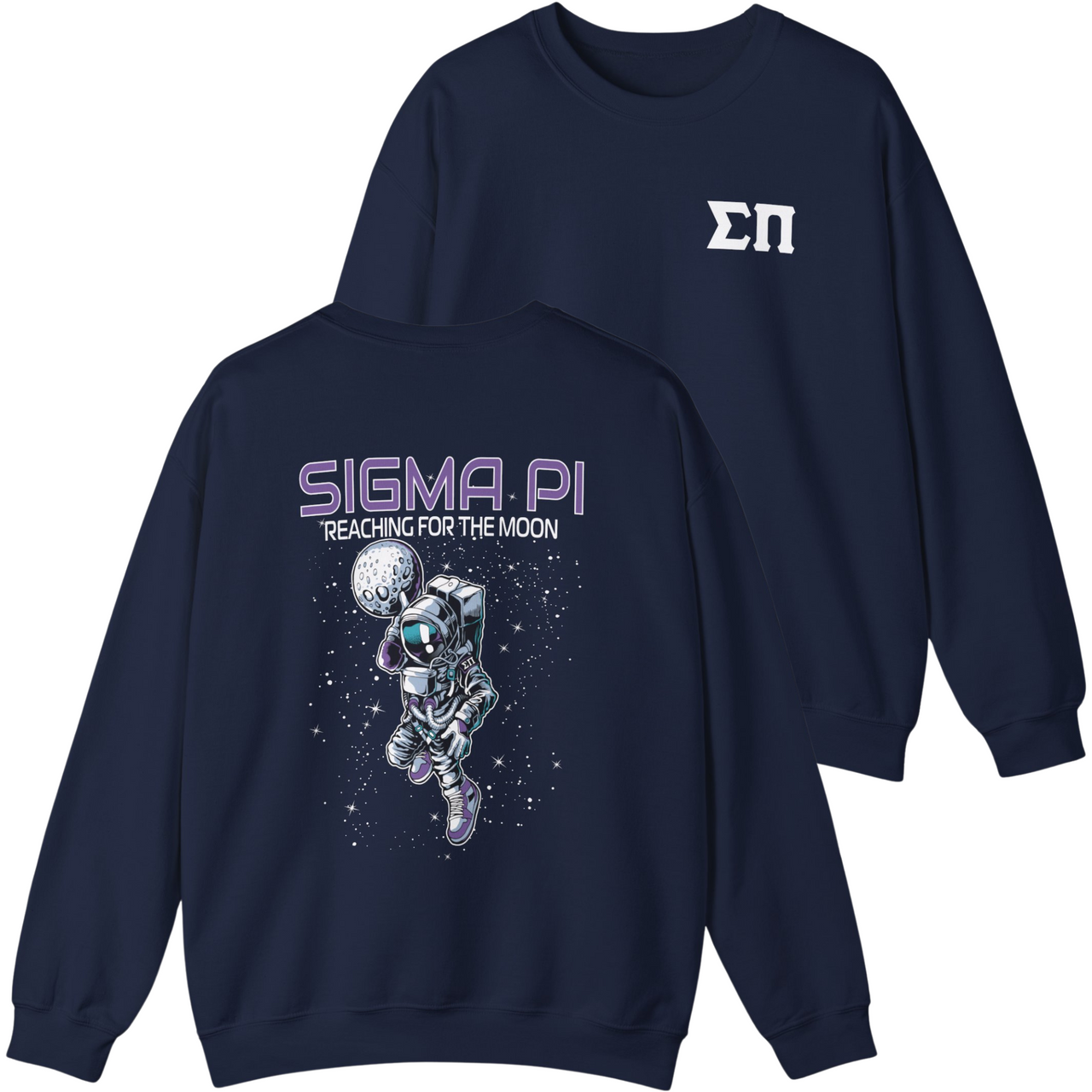 Navy Sigma Pi Graphic Crewneck Sweatshirt | Space Baller