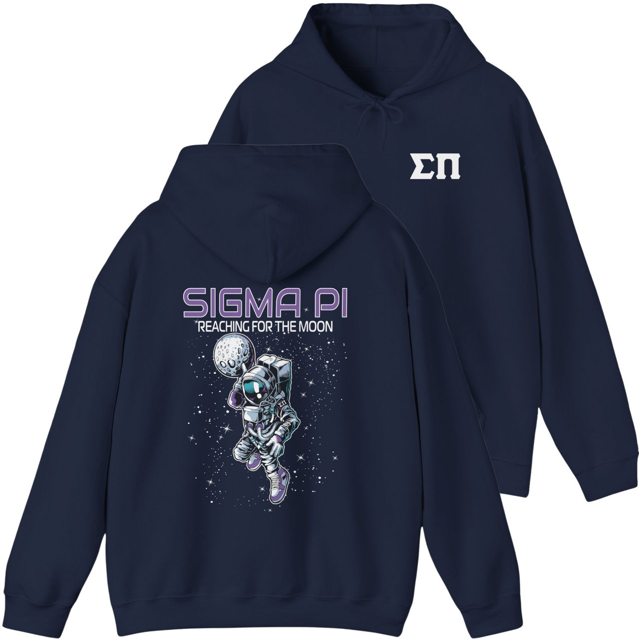 Navy Sigma Pi Graphic Hoodie | Space Baller