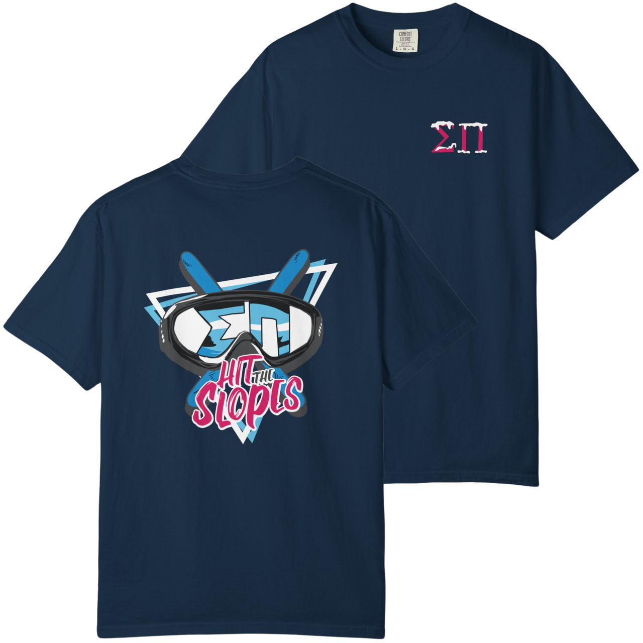 Navy Sigma Pi Graphic T-Shirt | Hit the Slopes