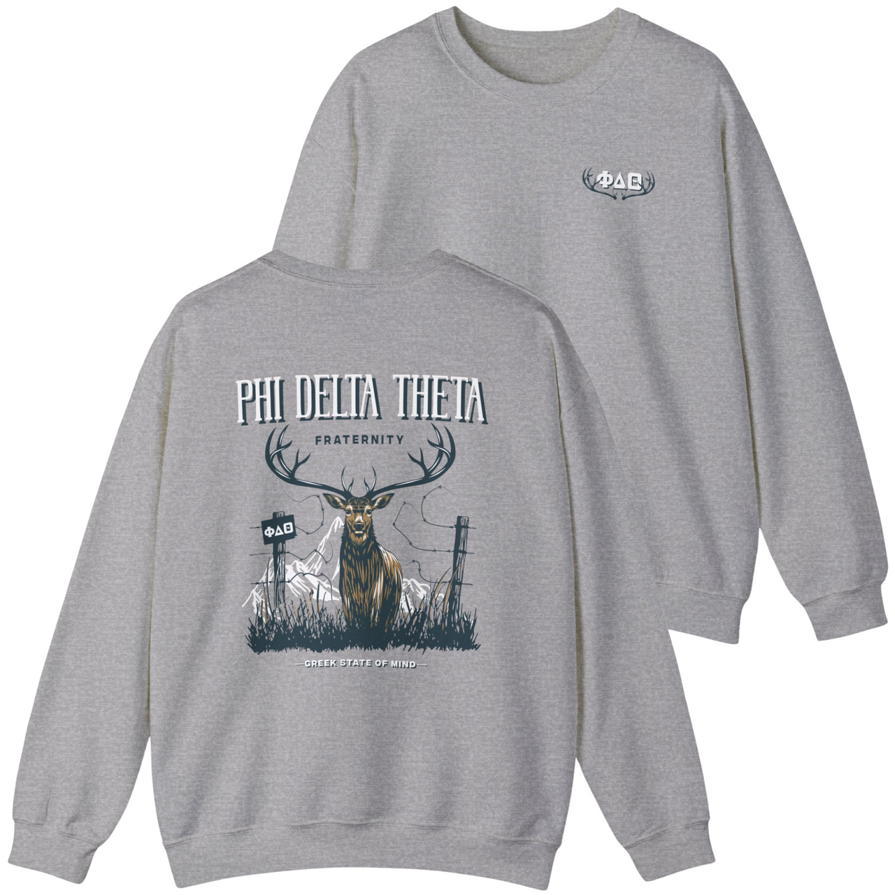 Phi Delta Theta Graphic Crewneck Sweatshirt | Big Buck