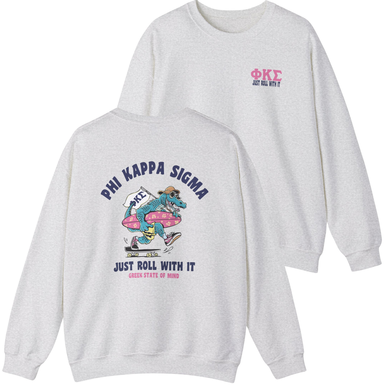 Phi Kappa Sigma Graphic Crewneck Sweatshirt | Alligator Skater