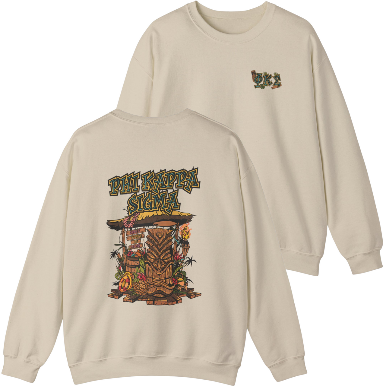 Phi Kappa Sigma Graphic Crewneck Sweatshirt | Tiki Time
