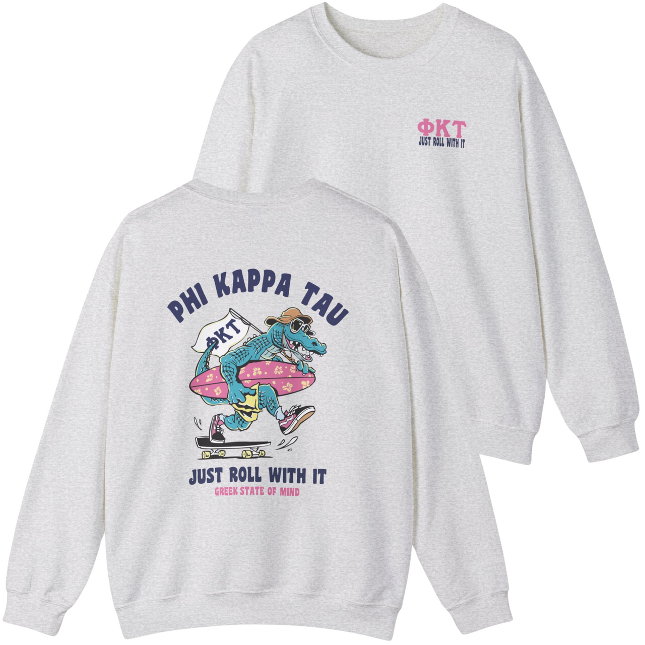Phi Kappa Tau Graphic Crewneck Sweatshirt | Alligator Skater
