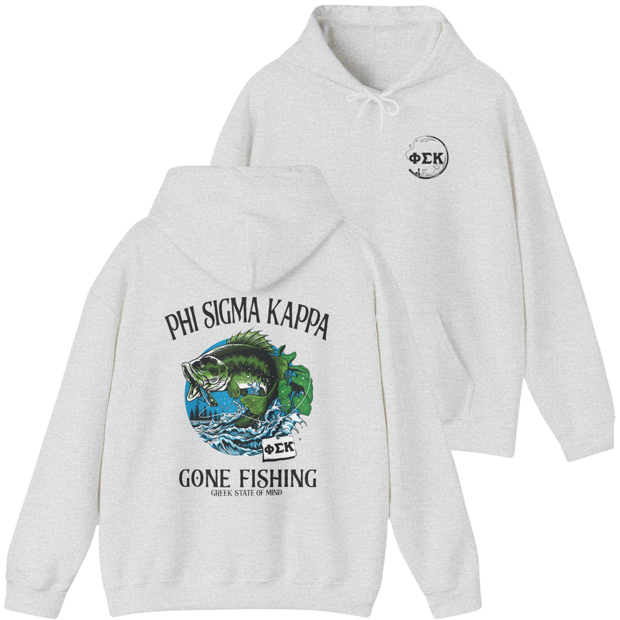 Phi Sigma Kappa Graphic Hoodie | Gone Fishing