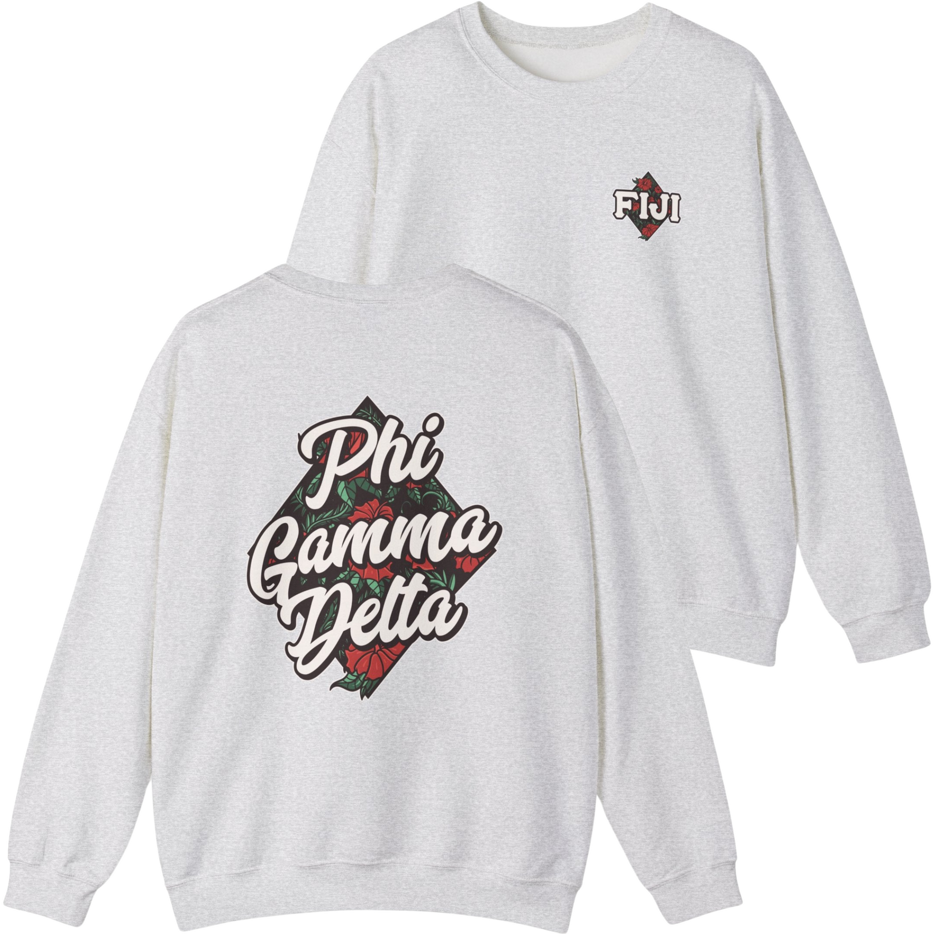 Grey Phi Gamma Delta Graphic Crewneck Sweatshirt | Aloha