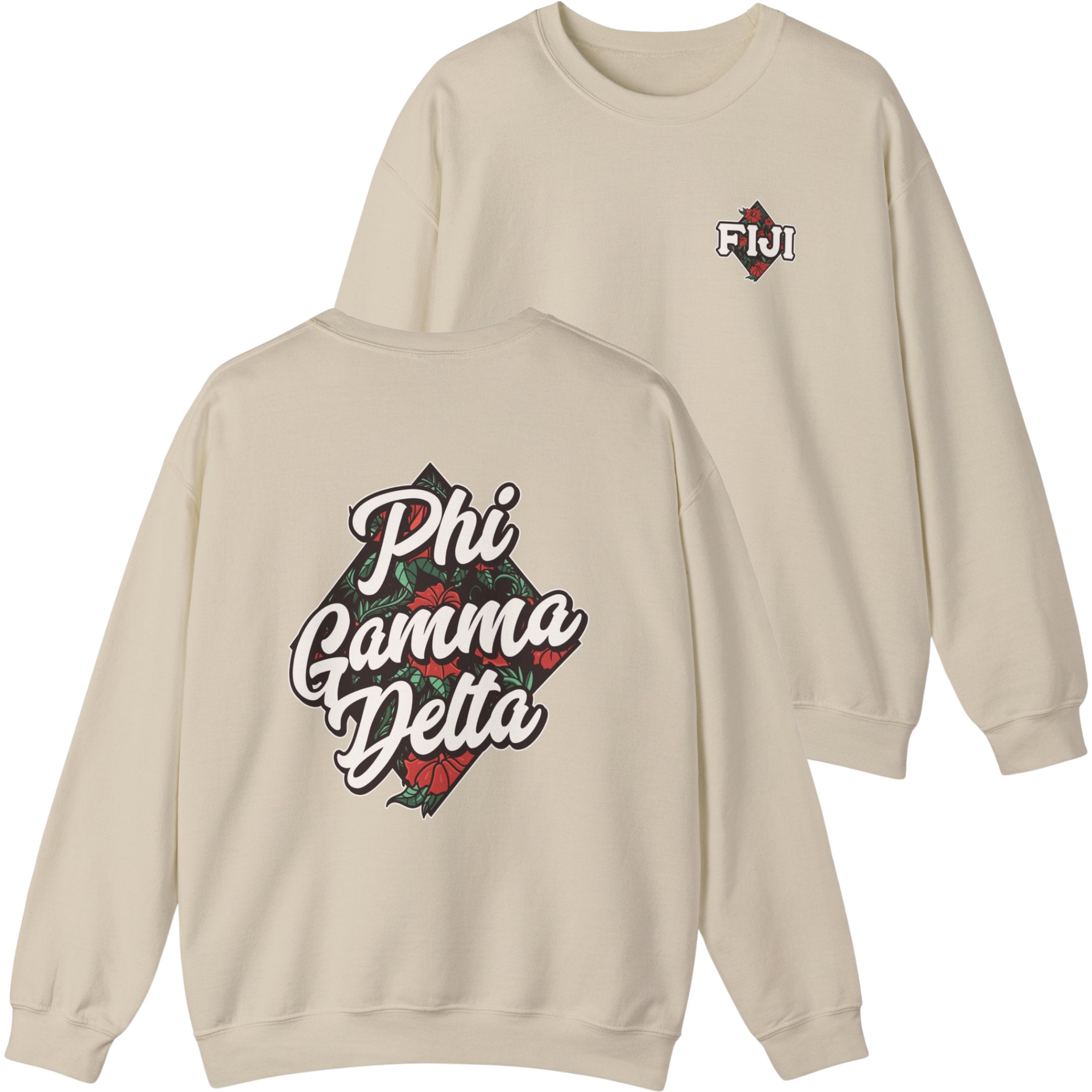 Ivory Phi Gamma Delta Graphic Crewneck Sweatshirt | Aloha