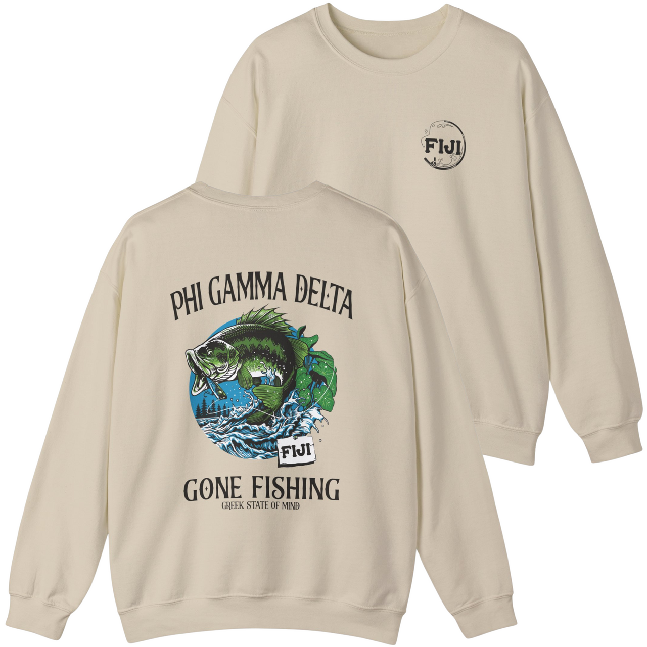 Phi Gamma Delta Graphic Crewneck Sweatshirt | Gone Fishing