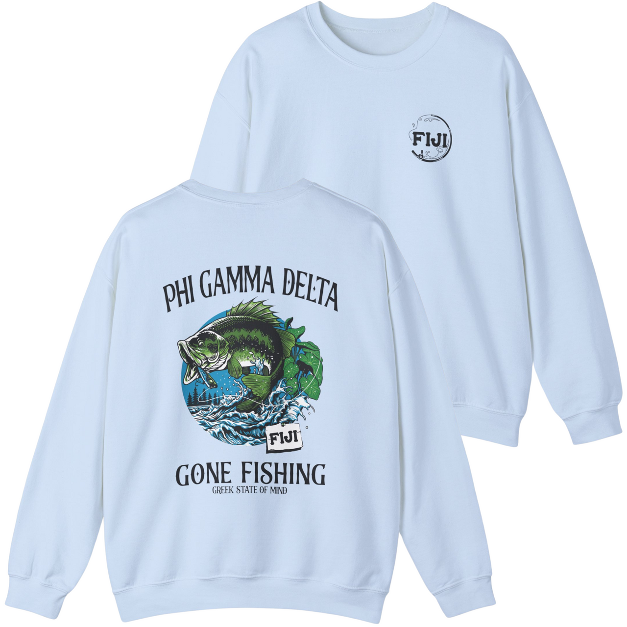 Phi Gamma Delta Graphic Crewneck Sweatshirt | Gone Fishing
