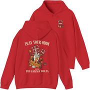 Red Phi Gamma Delta Graphic Hoodie | Play Your Odds