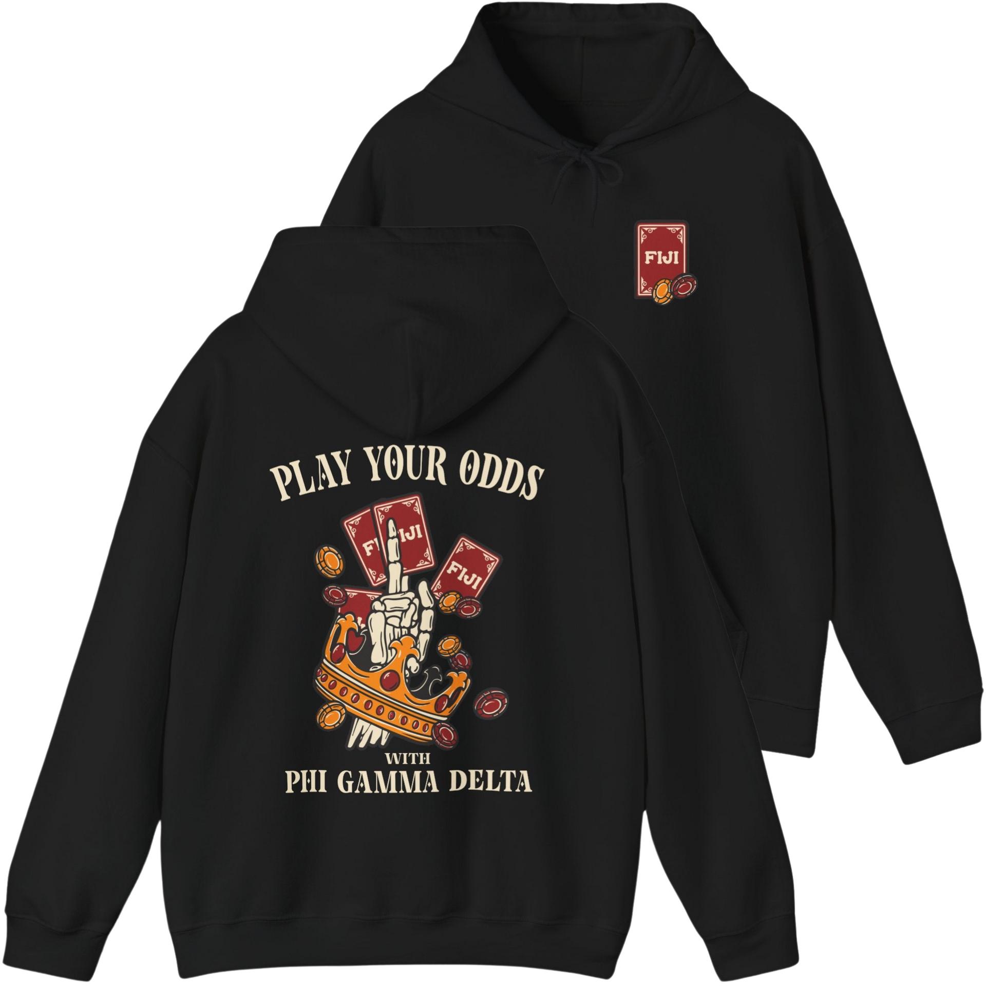 Black Phi Gamma Delta Graphic Hoodie | Play Your Odds