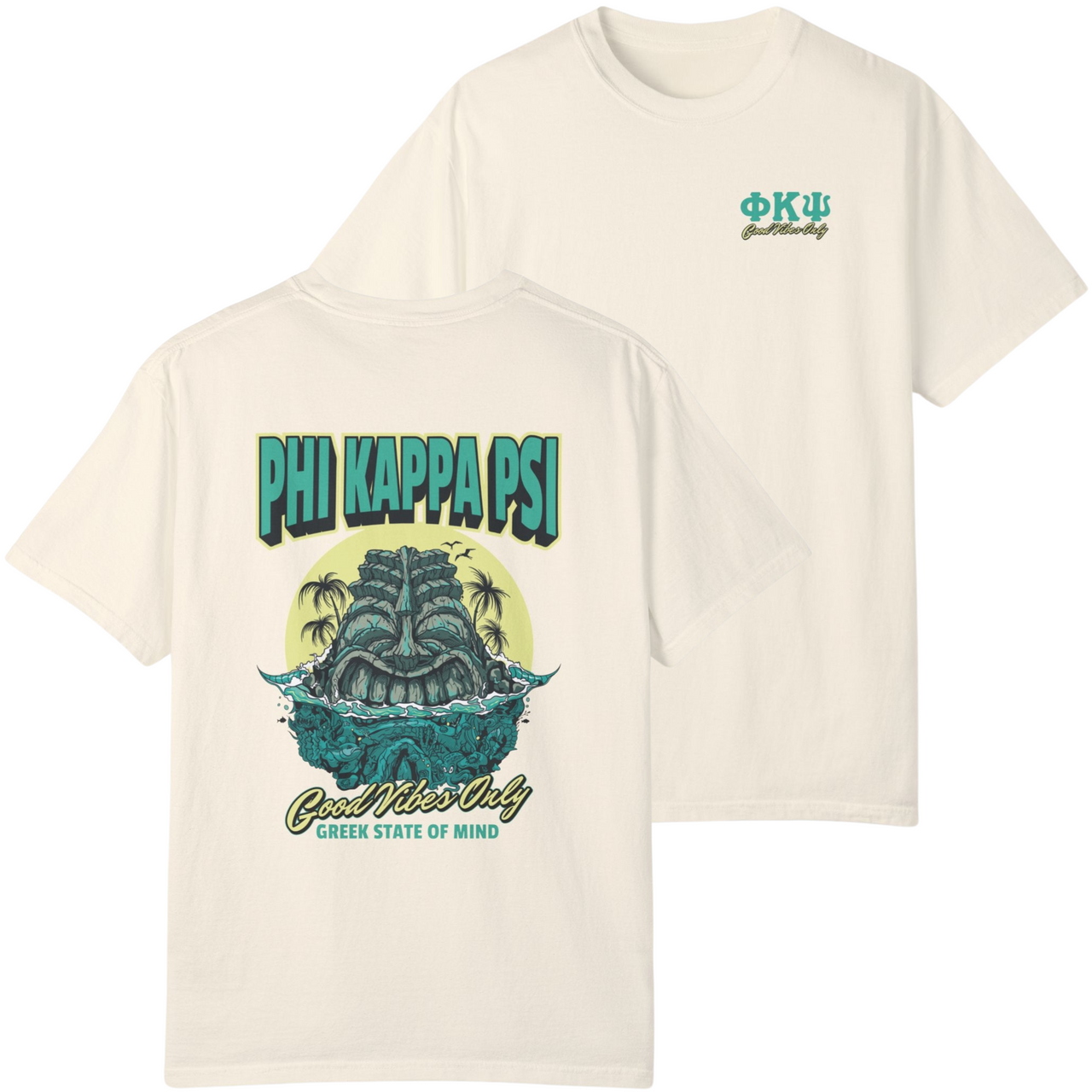 ivory Phi Kappa Psi Graphic T-Shirt | Good Vibes Only