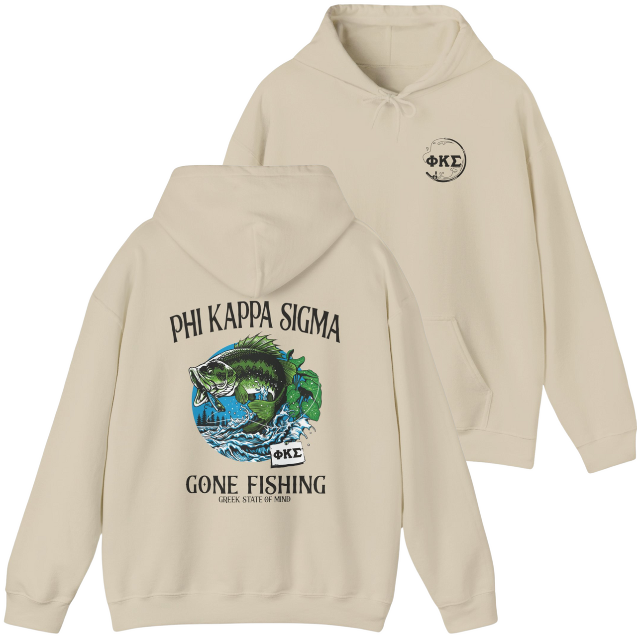 Phi Kappa Sigma Graphic Hoodie | Gone Fishing