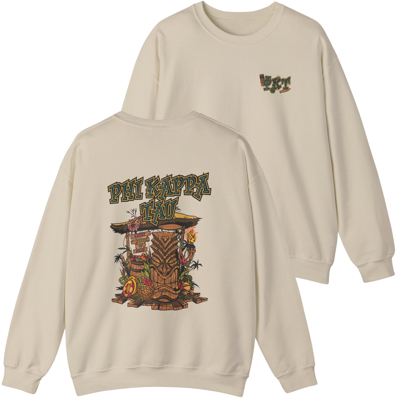 Phi Kappa Tau Crewneck Sweatshirt | Tiki Time Graphic