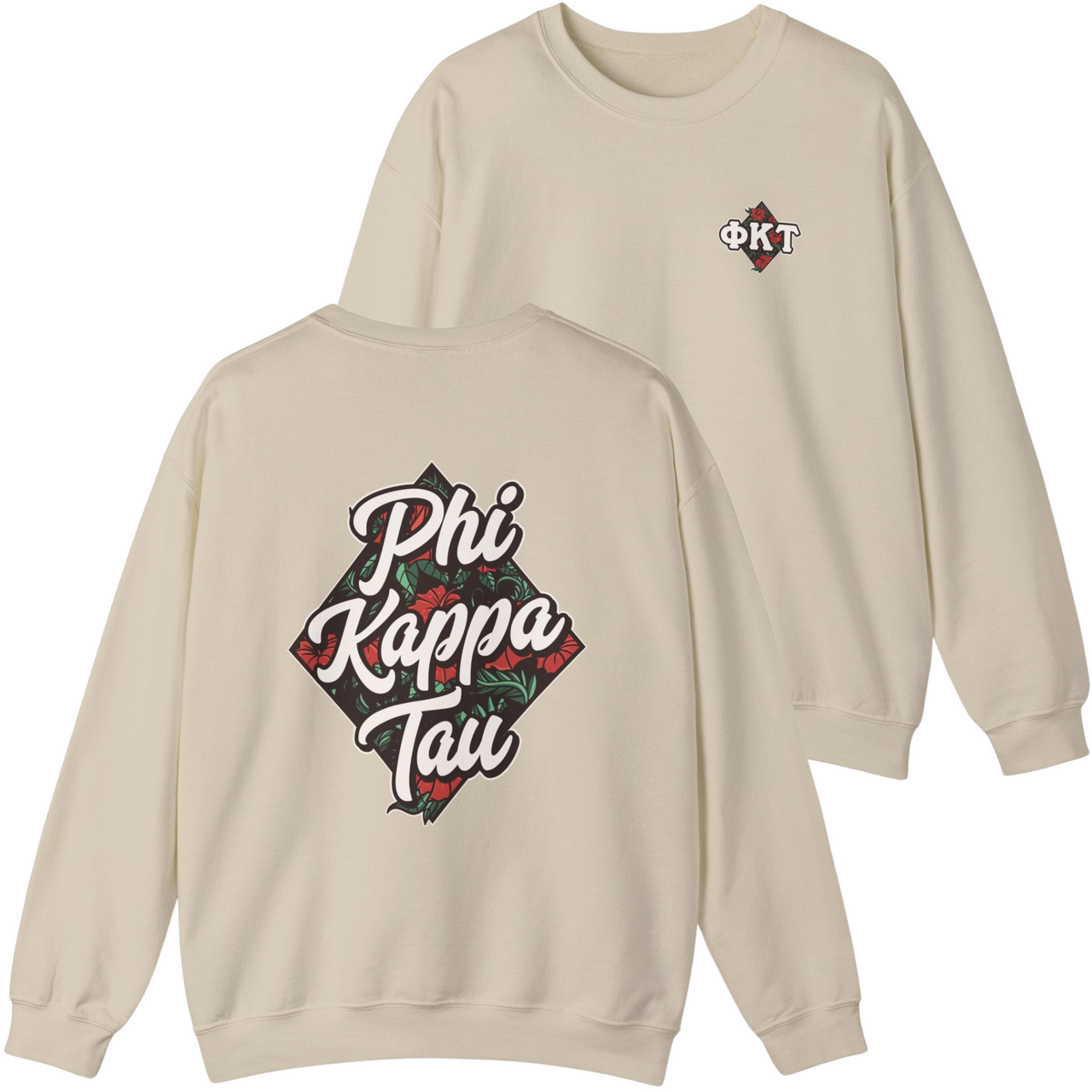 Ivory Phi Kappa Tau Graphic Crewneck Sweatshirt | Aloha