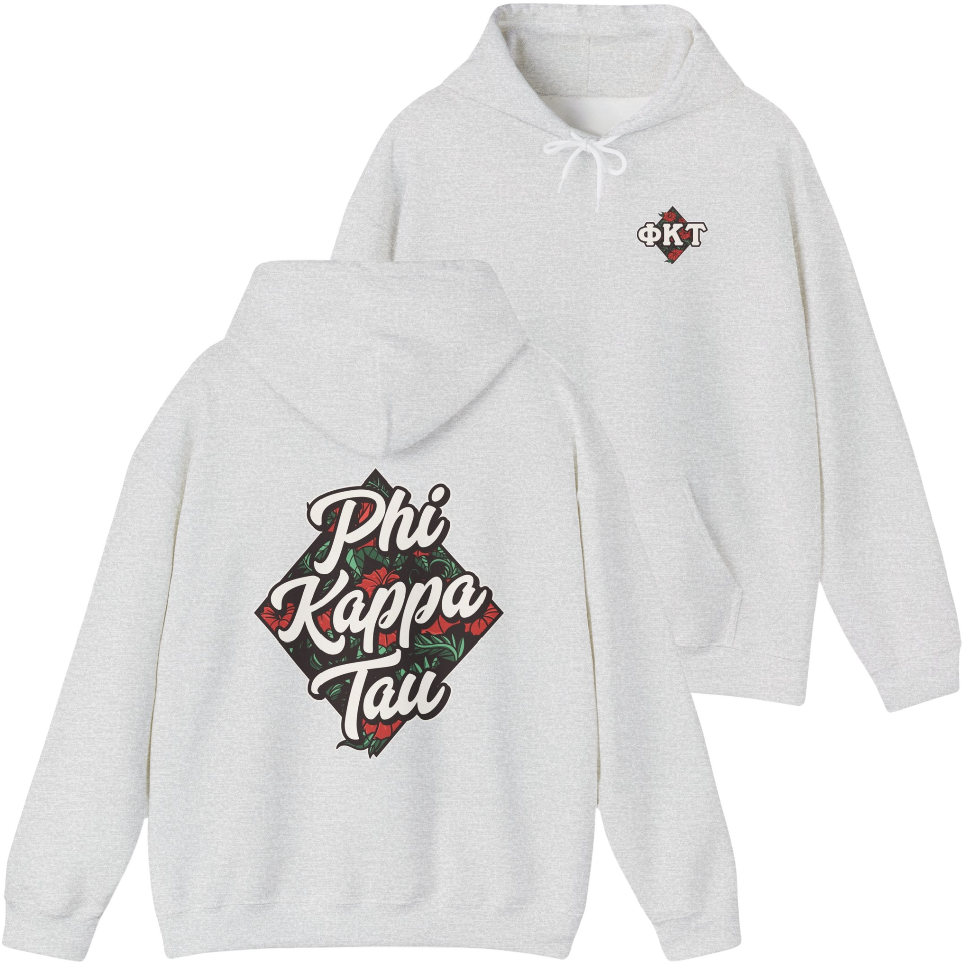 Grey Phi Kappa Tau Graphic Hoodie | Aloha