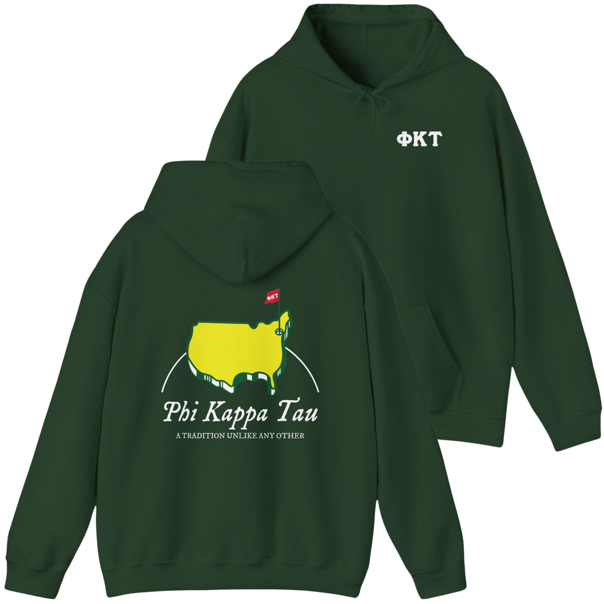 green Phi Kappa Tau Graphic Hoodie | The Masters