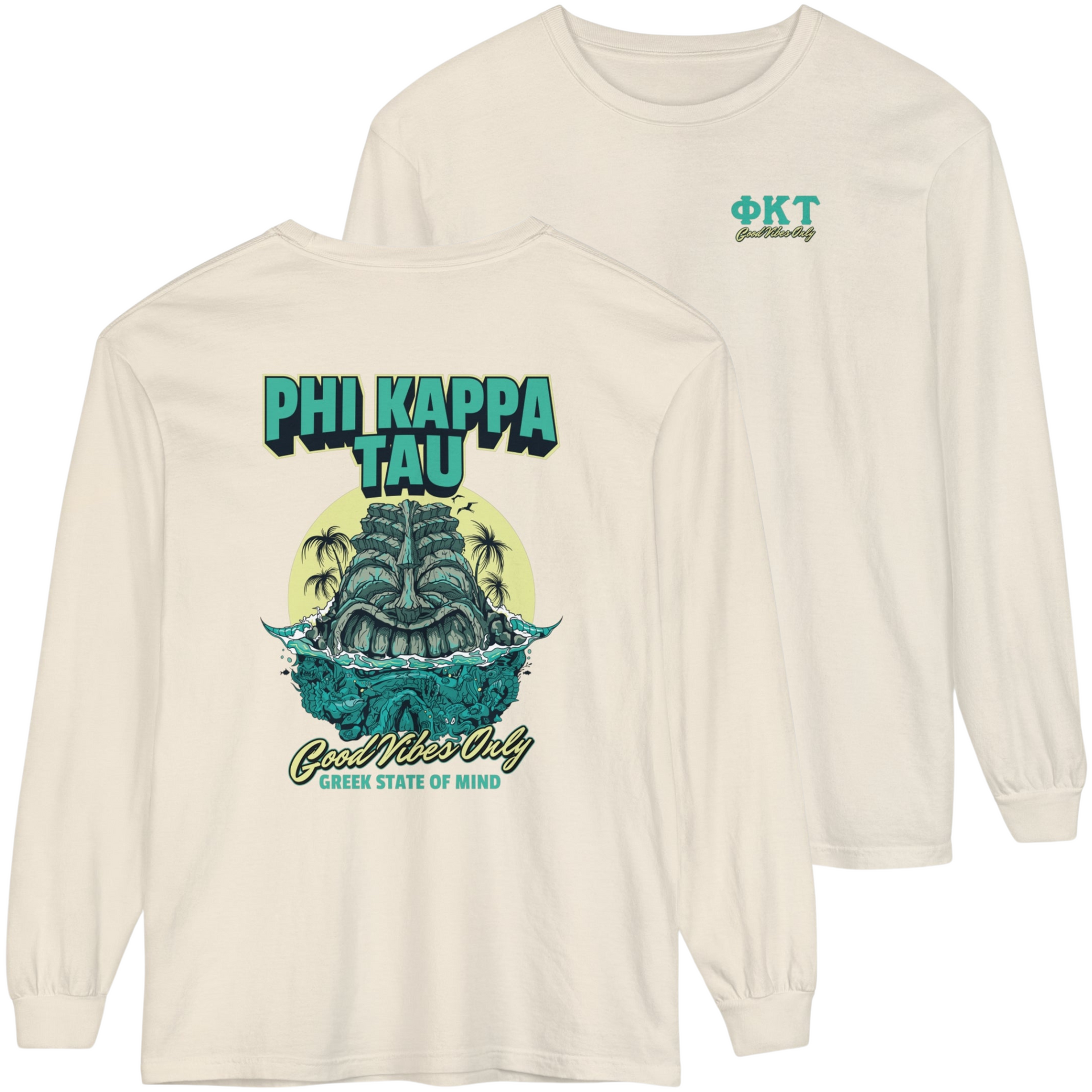 ivory Phi Kappa Tau Graphic Long Sleeve | Good Vibes Only