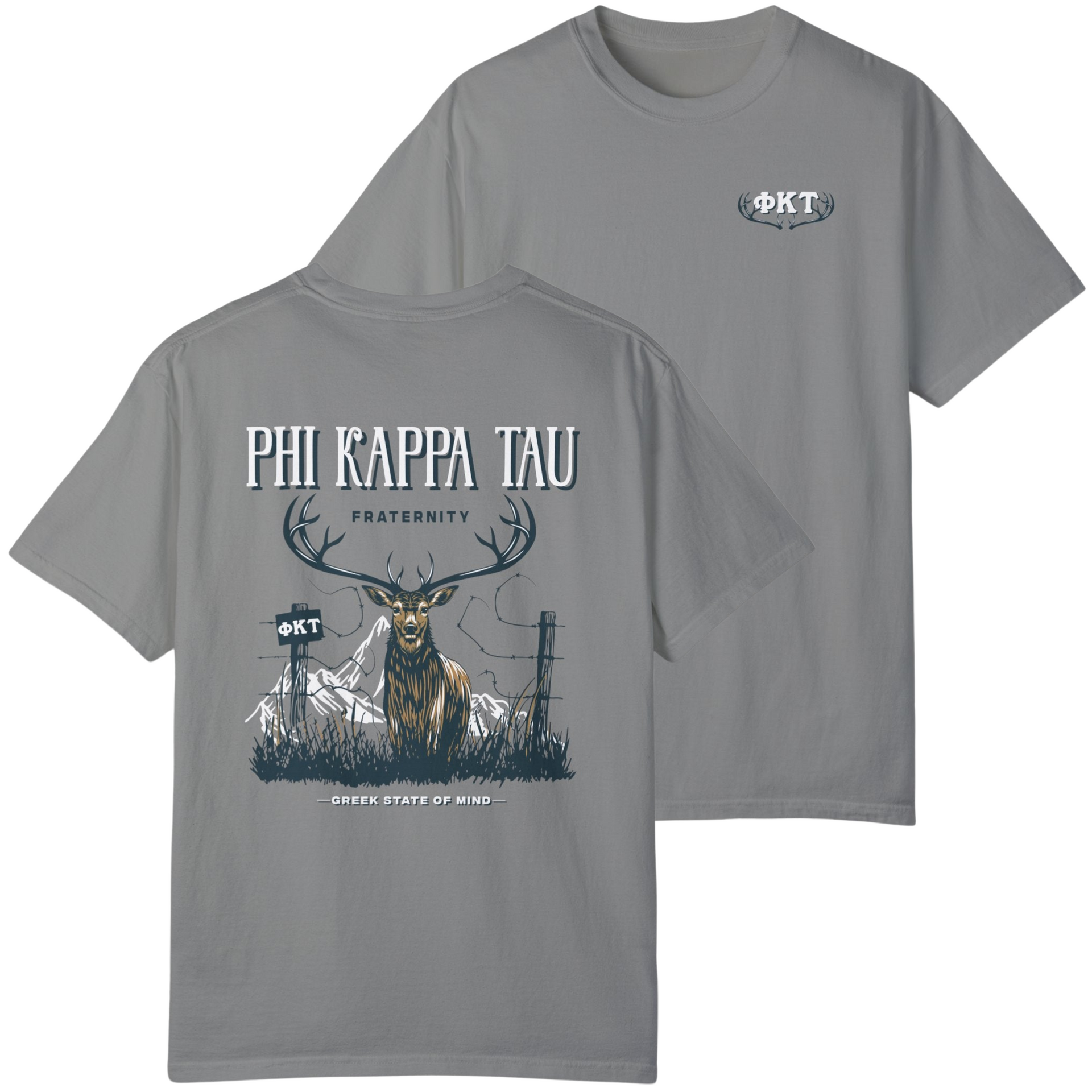 Granite Phi Kappa Tau Graphic T-Shirt | Big Buck
