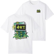 white Phi Kappa Tau Graphic T-Shirt | Tropical Billboard