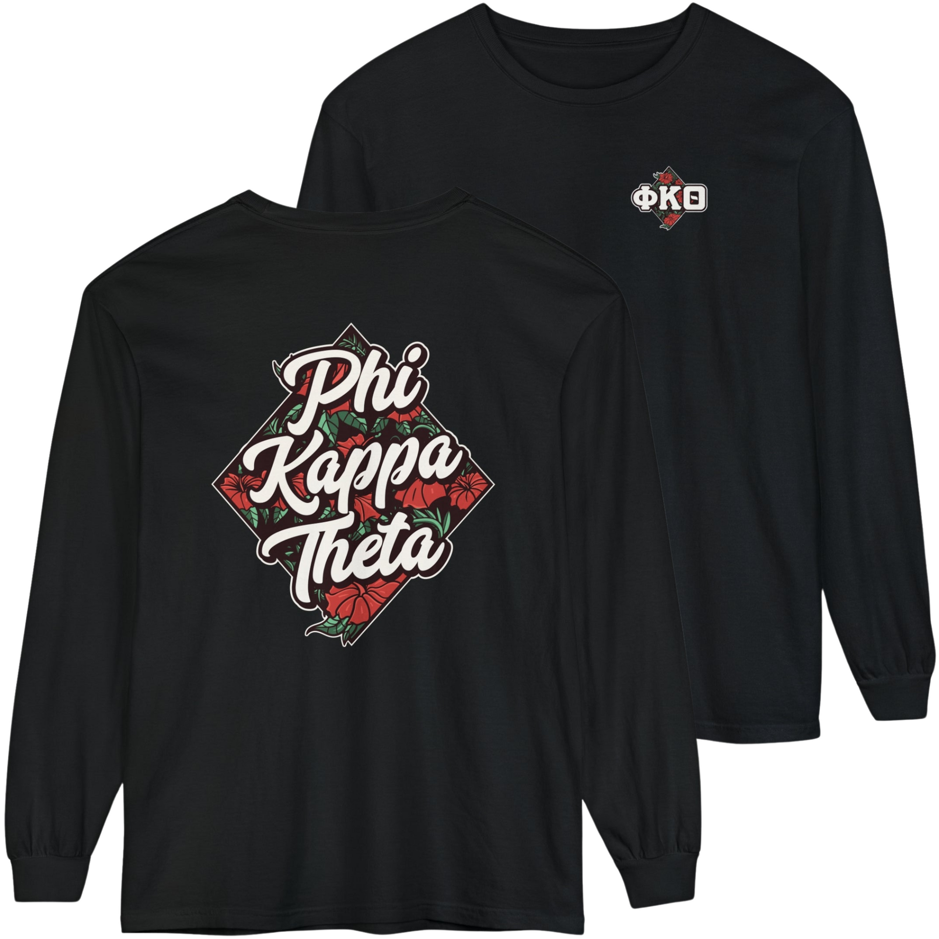 Black Phi Kappa Theta Graphic Long Sleeve | Aloha