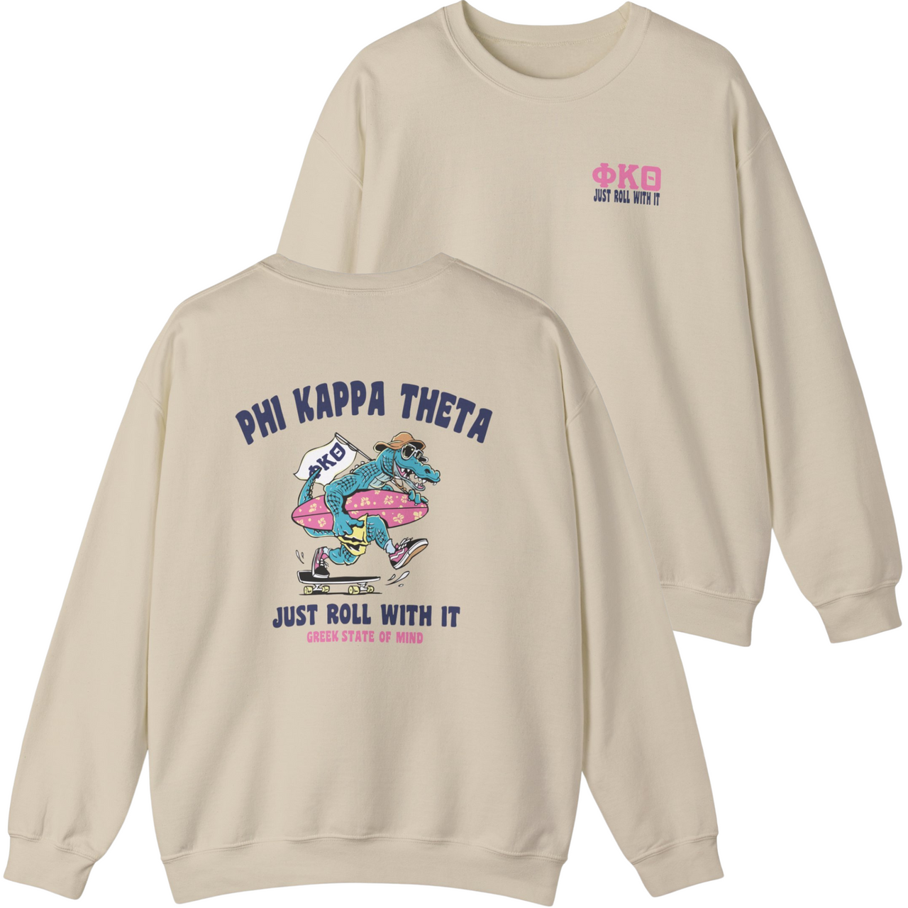 Phi Kappa Theta Graphic Crewneck Sweatshirt | Alligator Skater