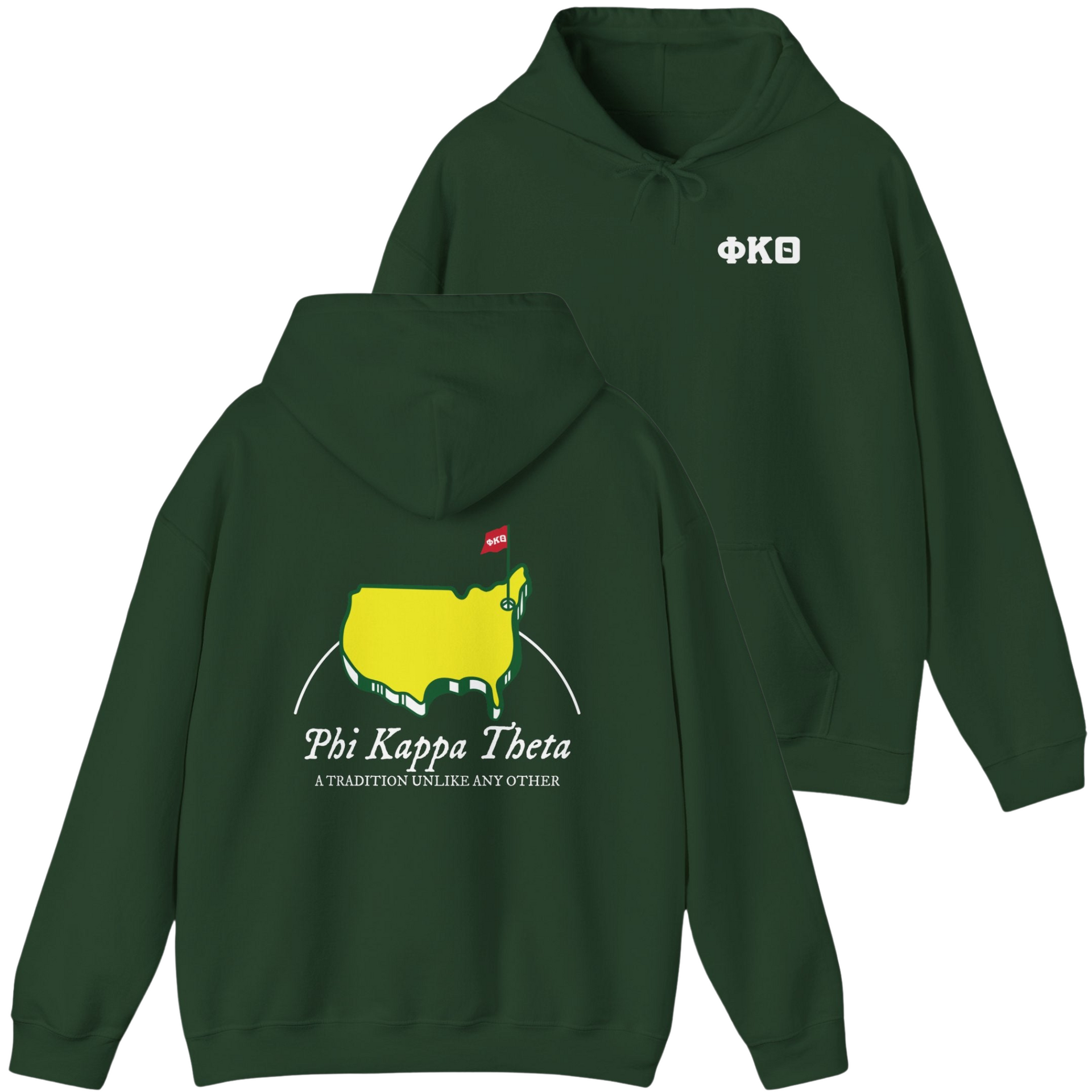 green Phi Kappa Theta Graphic Hoodie | The Masters