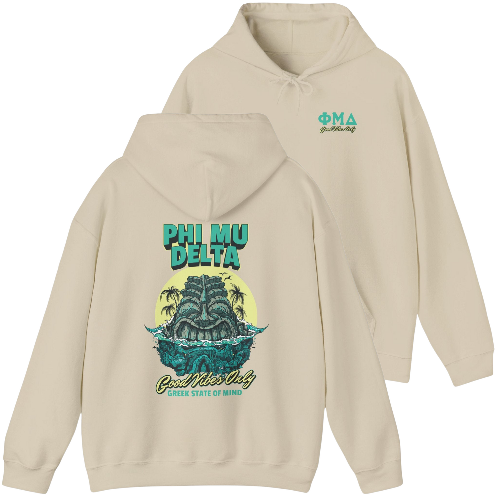 ivory Phi Mu Delta Graphic Hoodie | Good Vibes Only