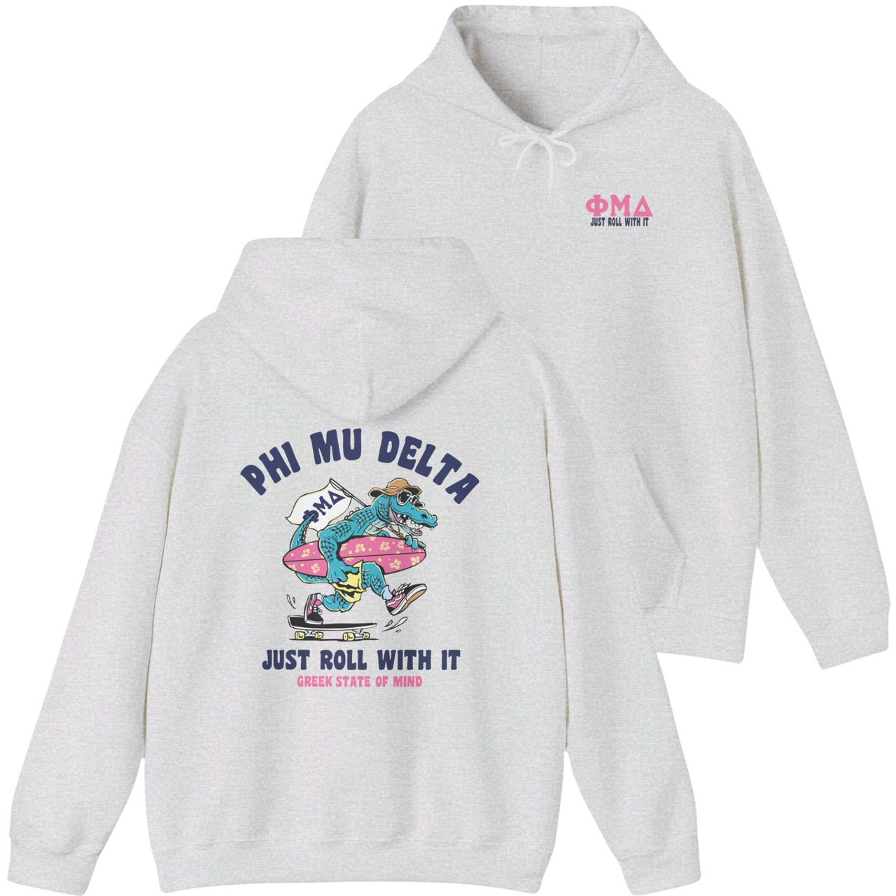 grey Phi Mu Delta Graphic Hoodie 