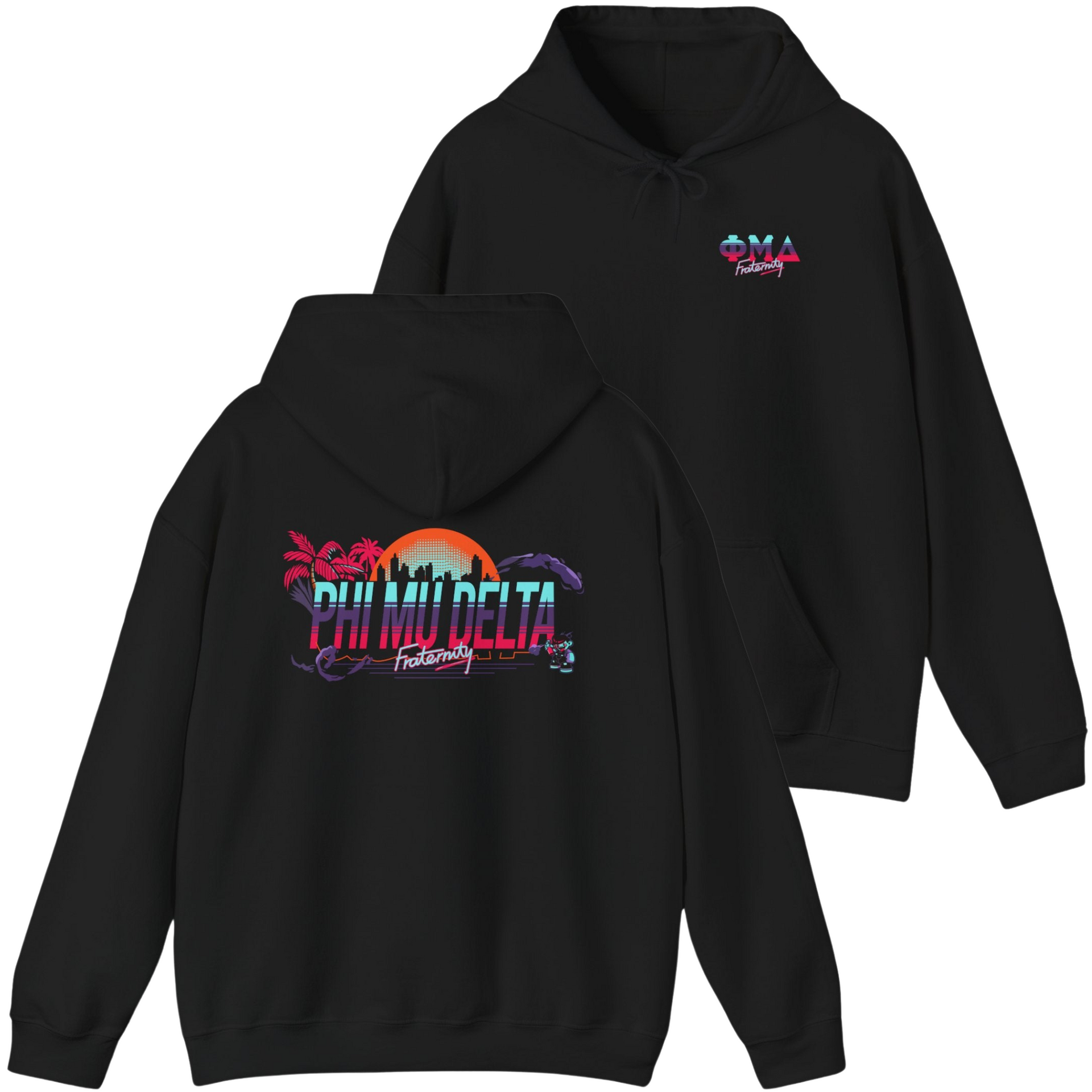 black Phi Mu Delta Graphic Hoodie | Jump Street