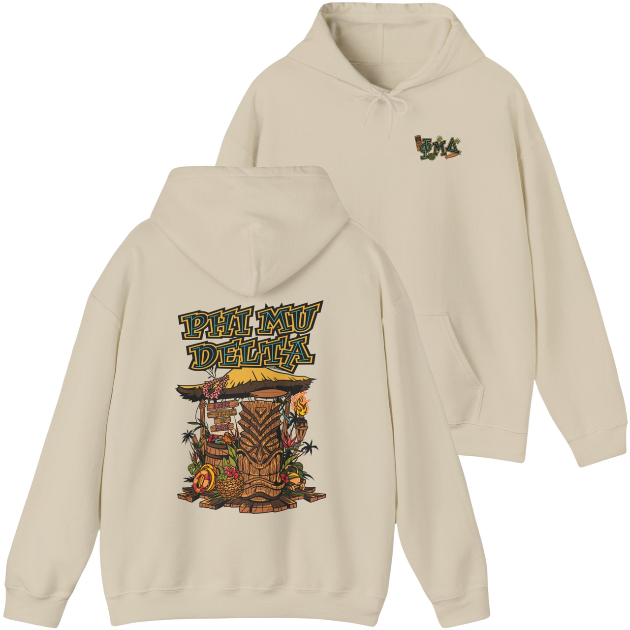 ivory Phi Mu Delta Graphic Hoodie | Tiki Time