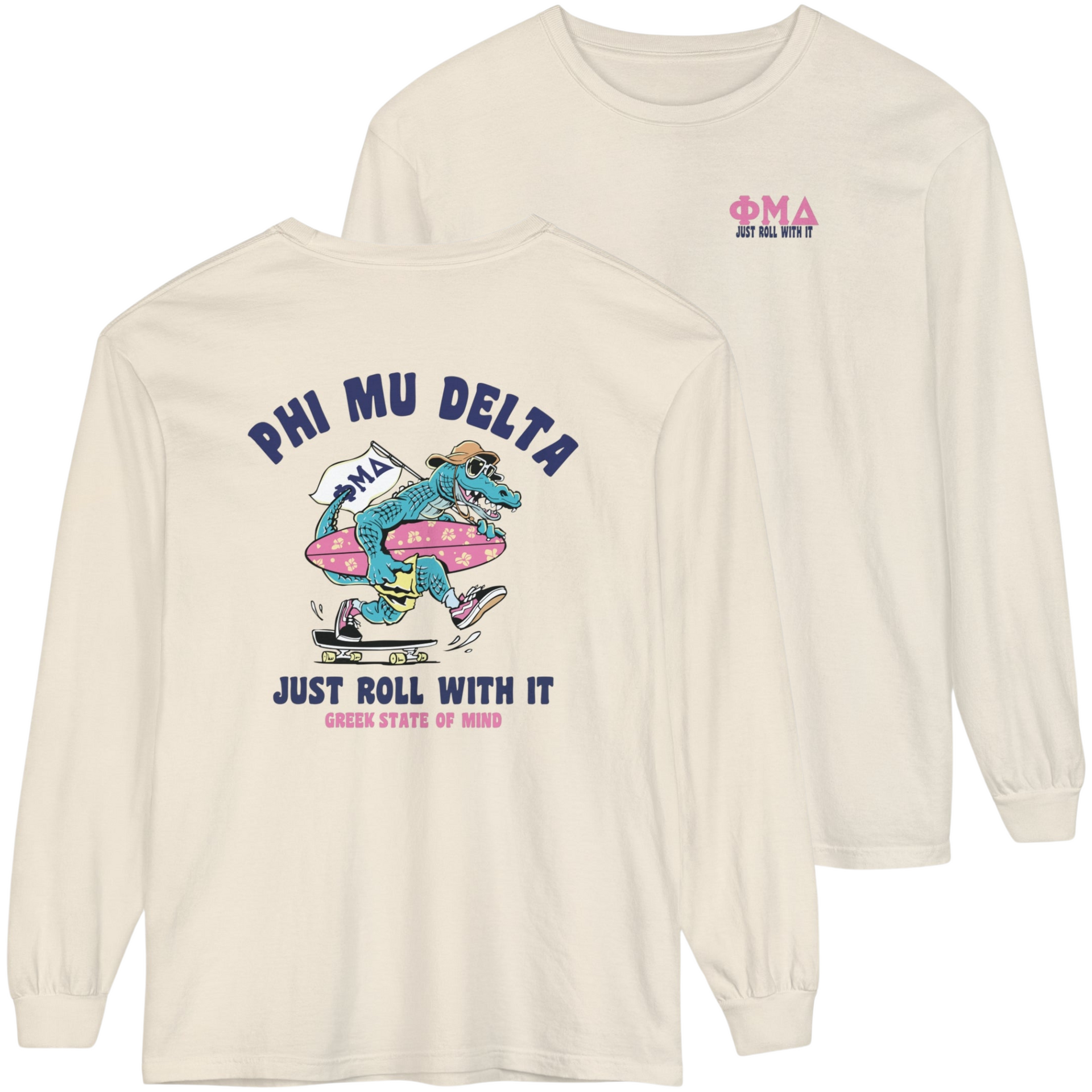 ivory Phi Mu Delta Graphic Long Sleeve