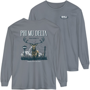Grey Phi Mu Delta Graphic Long Sleeve | Big Buck
