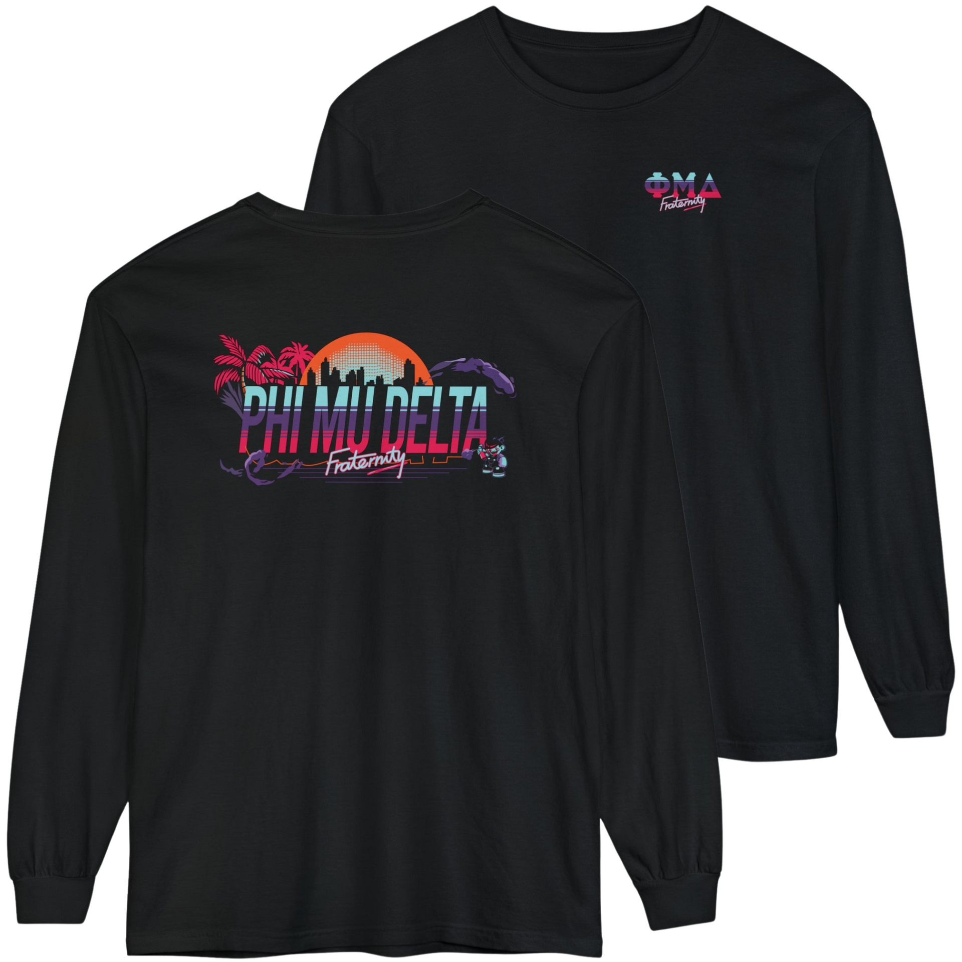 black Phi Mu Delta Graphic Long Sleeve | Jump Street