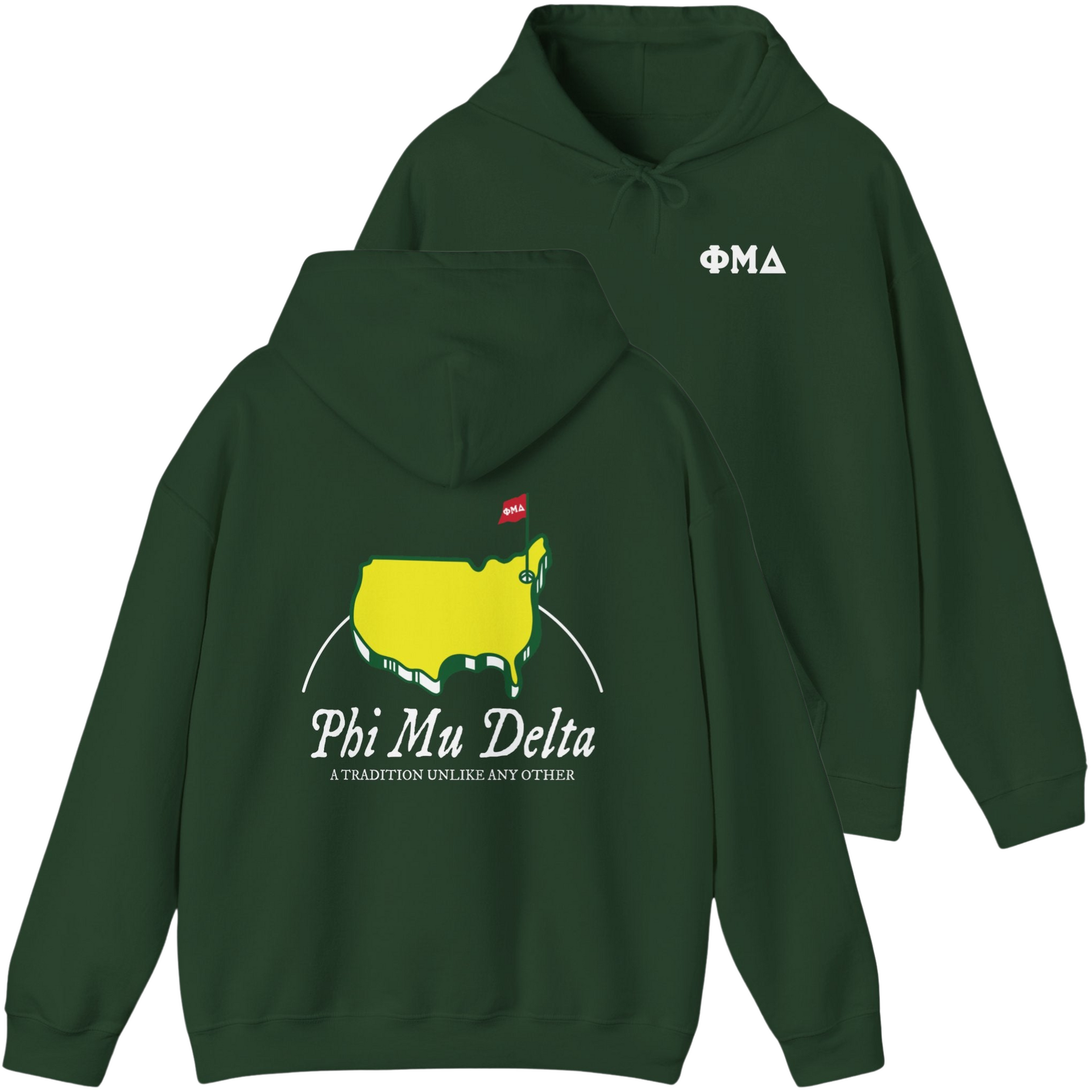 green Phi Mu Delta Graphic Hoodie | The Masters