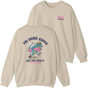brown Phi Sigma Kappa Graphic Crewneck Sweatshirt