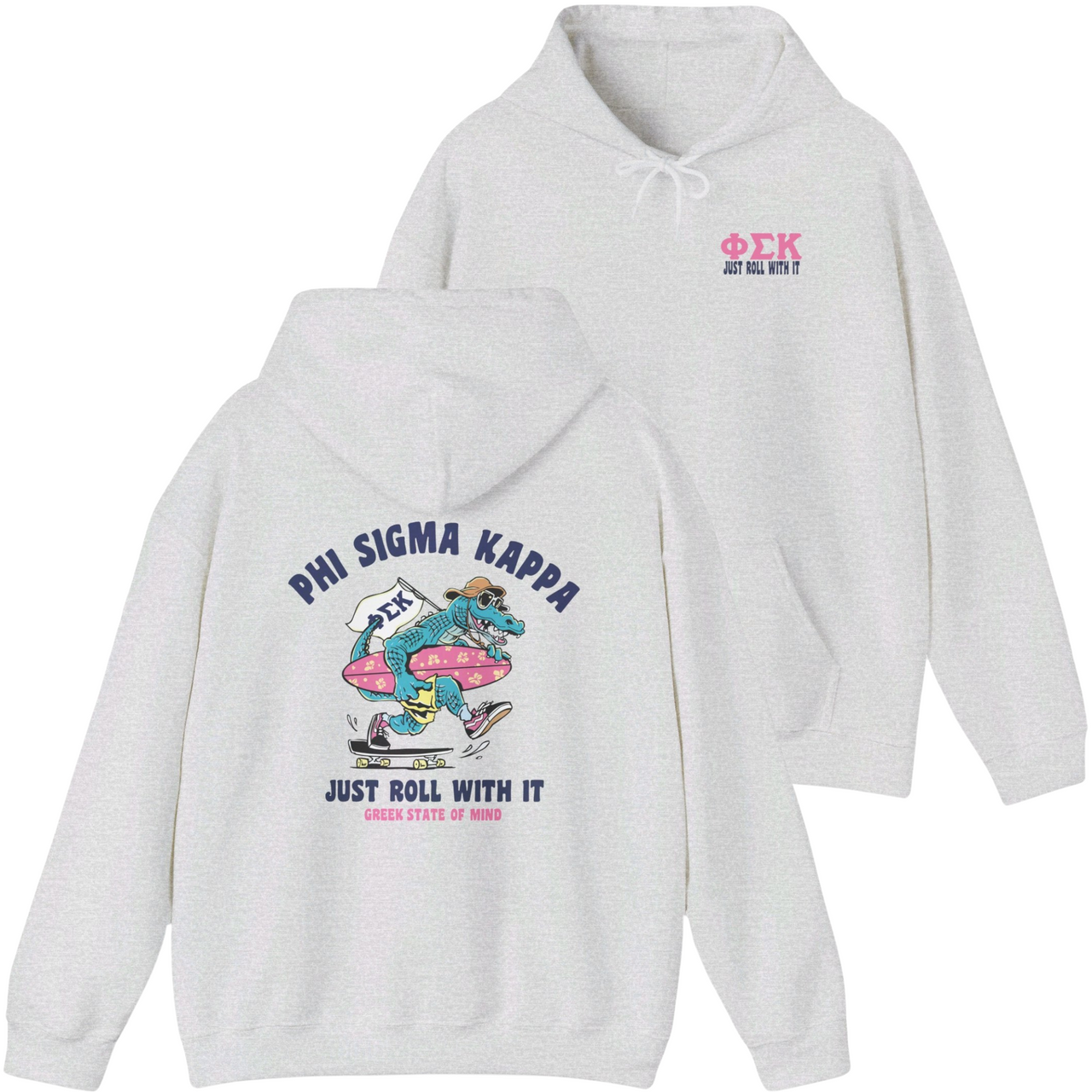 grey Phi Sigma Kappa Graphic Hoodie