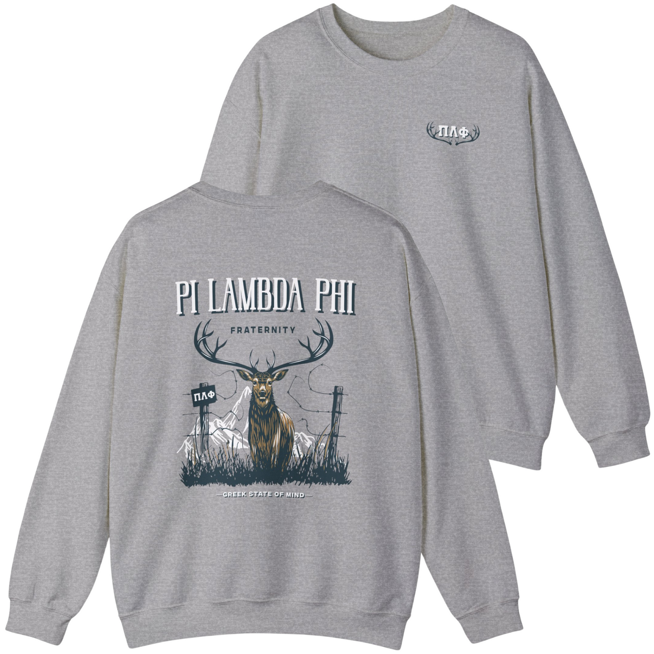Pi Lambda Phi Graphic Crewneck Sweatshirt | Big Buck