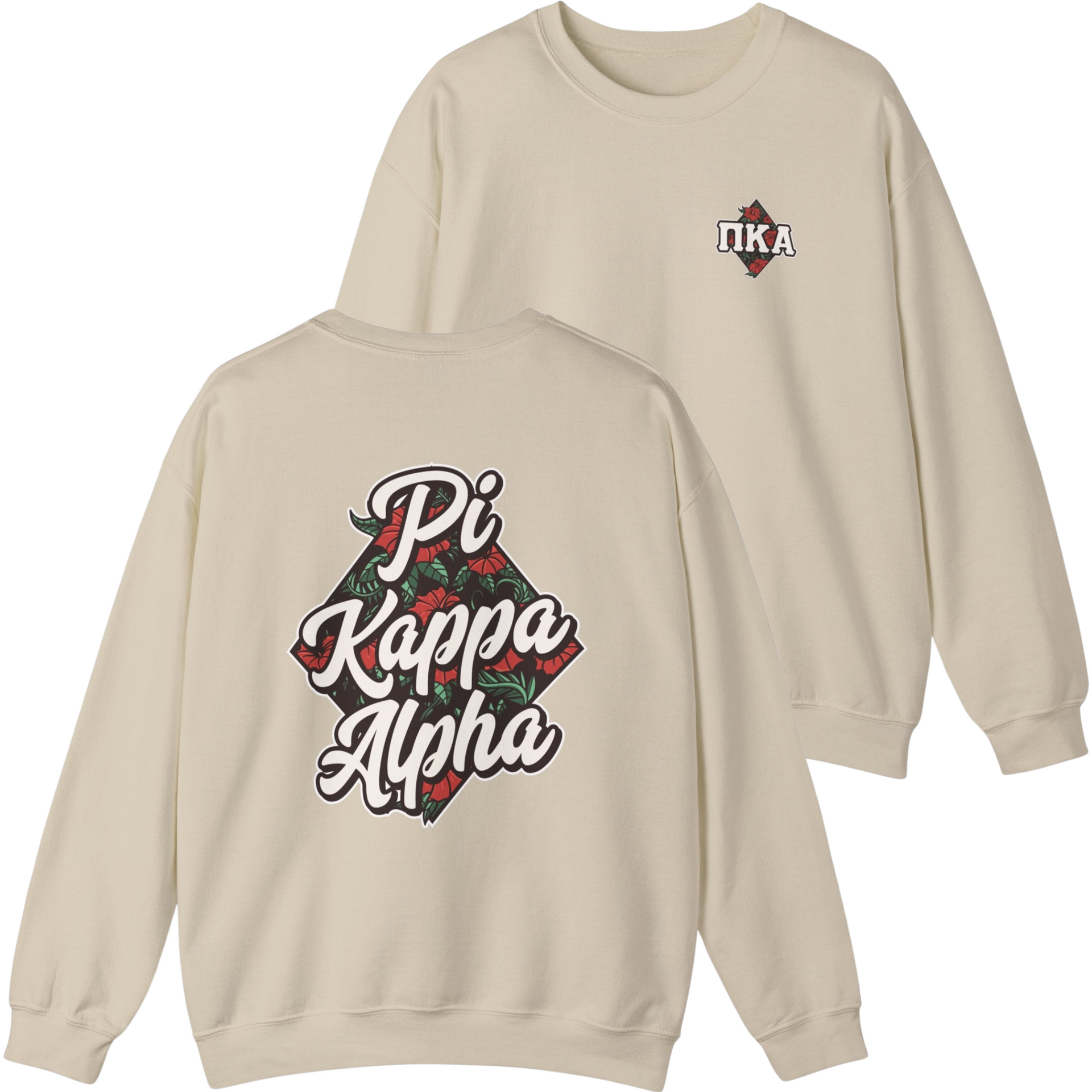 Ivory Pi Kappa Alpha Graphic Crewneck Sweatshirt | Aloha