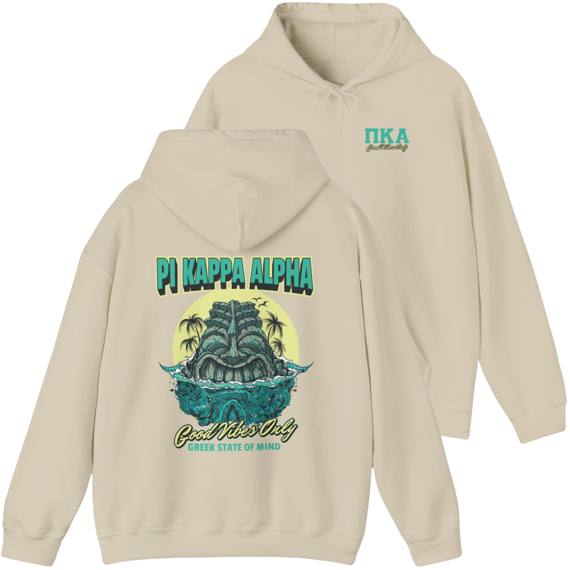 ivory Pi Kappa Alpha Graphic Hoodie | Good Vibes Only