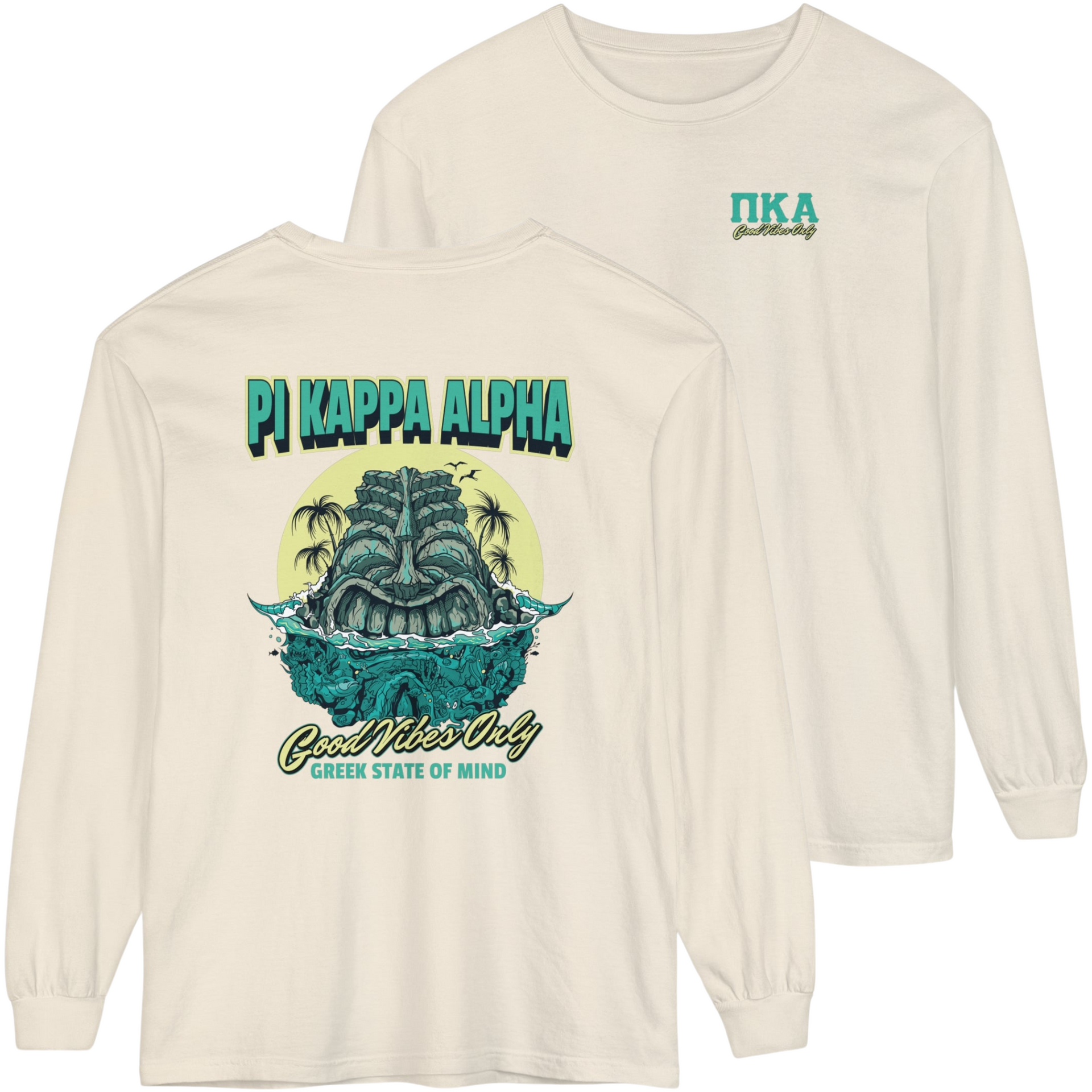 ivory Pi Kappa Alpha Graphic Long Sleeve | Good Vibes Only