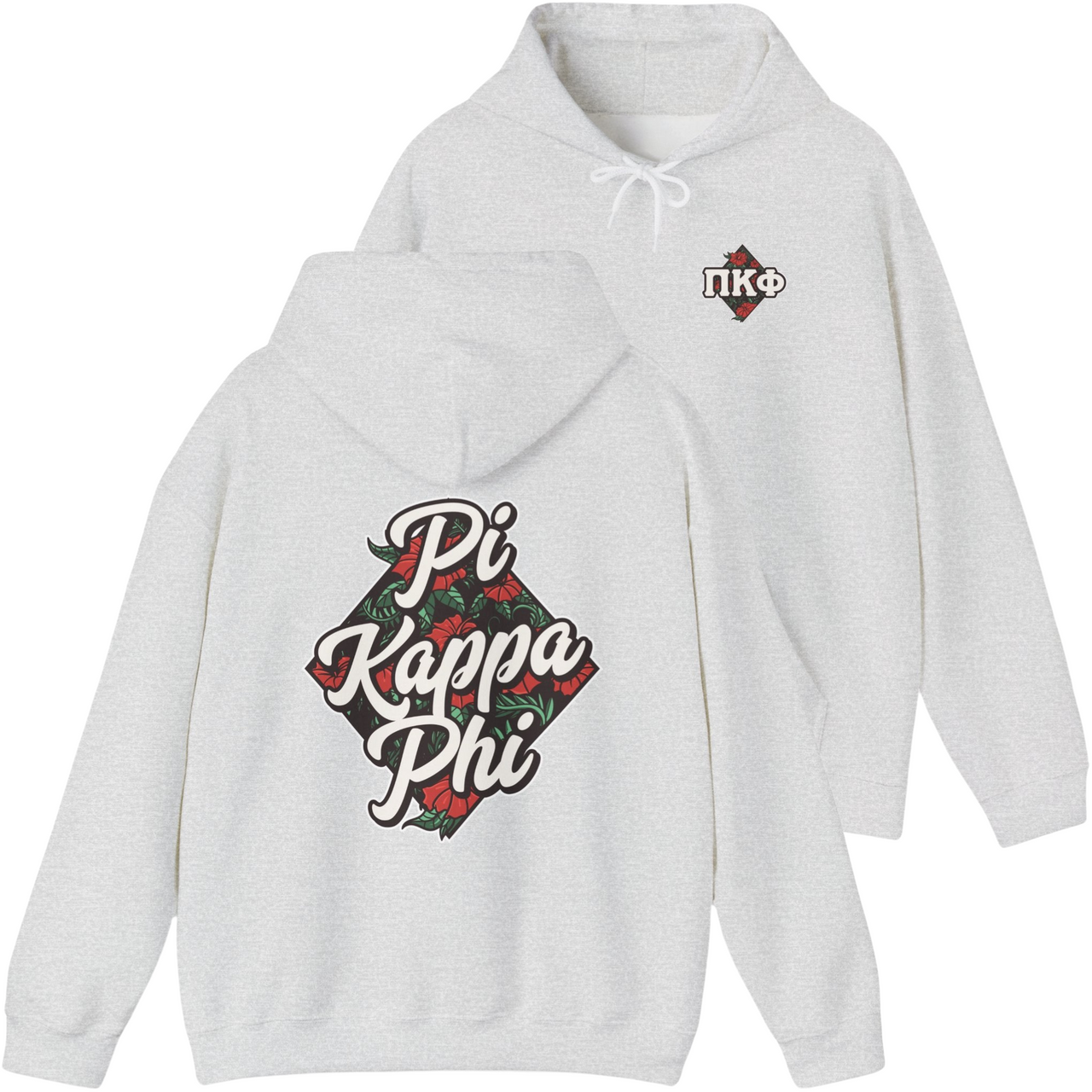 Grey Pi Kappa Phi Graphic Hoodie | Aloha