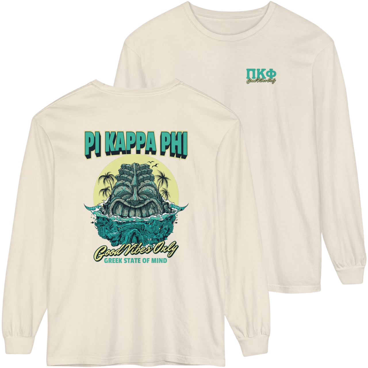 ivory Pi Kappa Phi Graphic Long Sleeve | Good Vibes Only