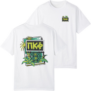 White Pi Kappa Phi Graphic T-Shirt | Tropical Billboard