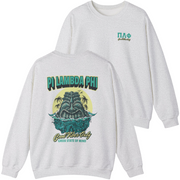 grey Pi Lambda Phi Graphic Crewneck Sweatshirt | Good Vibes Only
