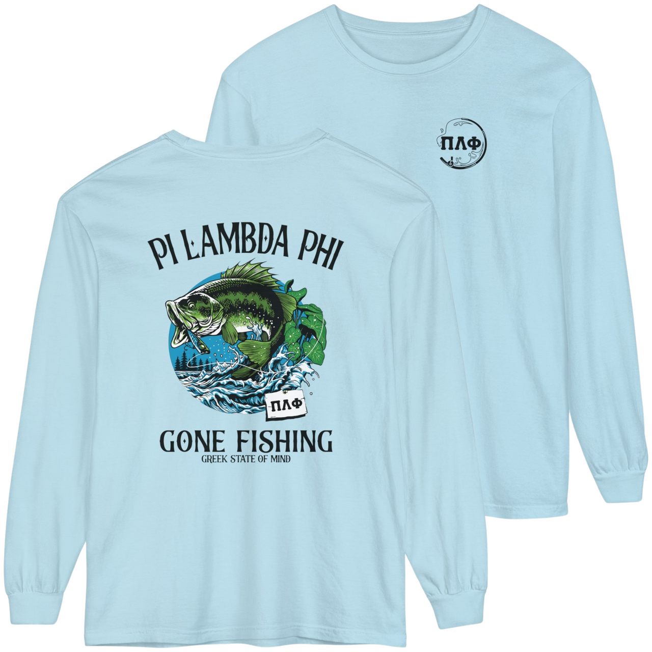 blue Pi Lambda Phi Graphic Long Sleeve | Gone Fishing