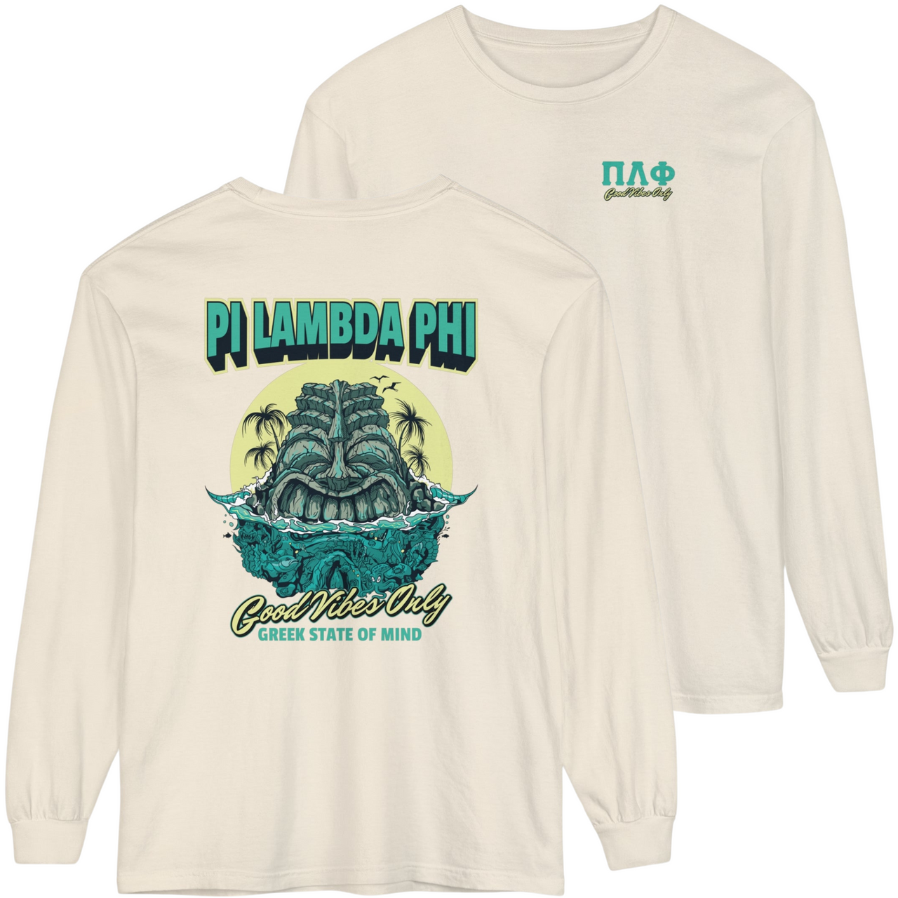 ivory Pi Lambda Phi Graphic Long Sleeve | Good Vibes Only