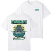 white Pi Lambda Phi Graphic T-Shirt | Good Vibes Only
