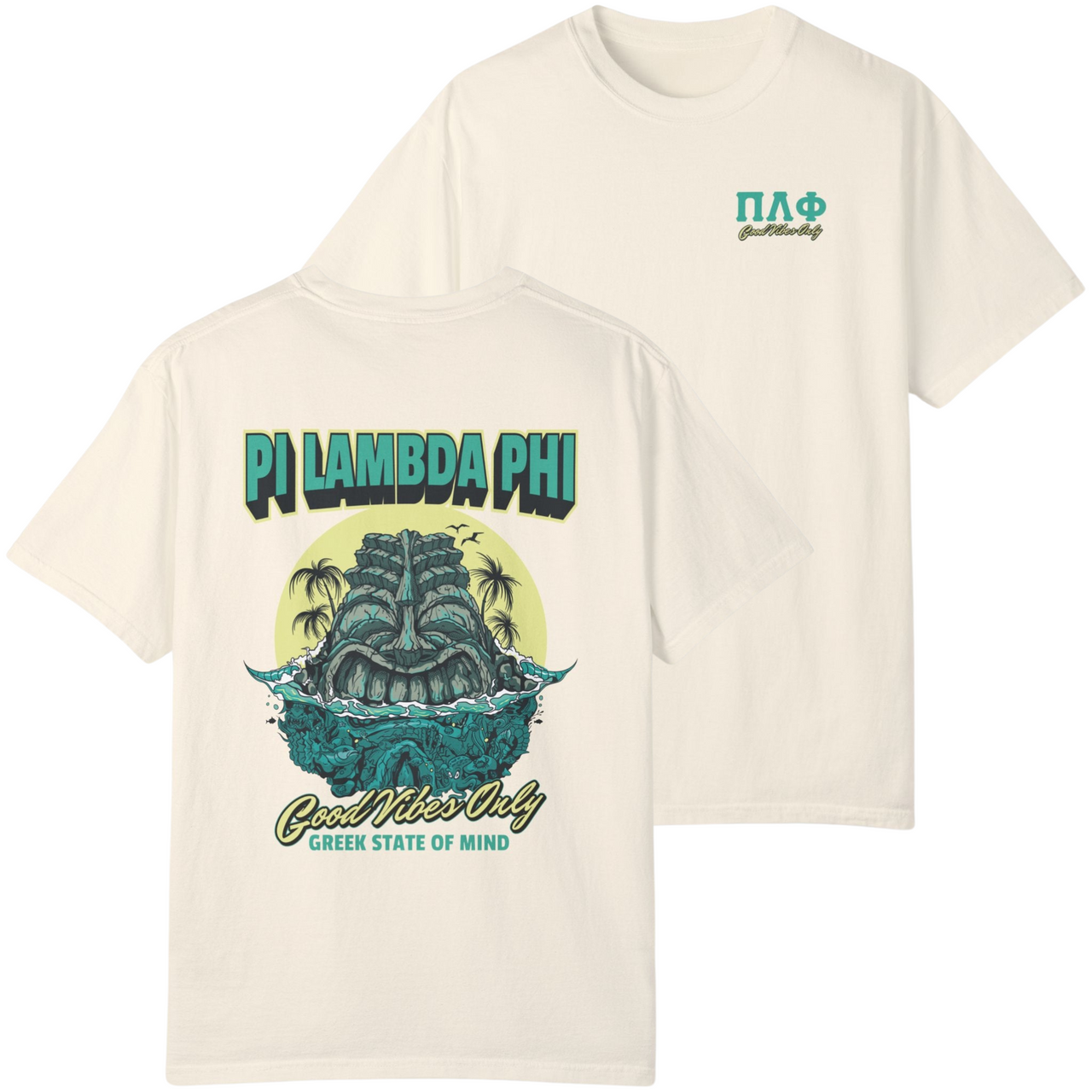 ivory Pi Lambda Phi Graphic T-Shirt | Good Vibes Only