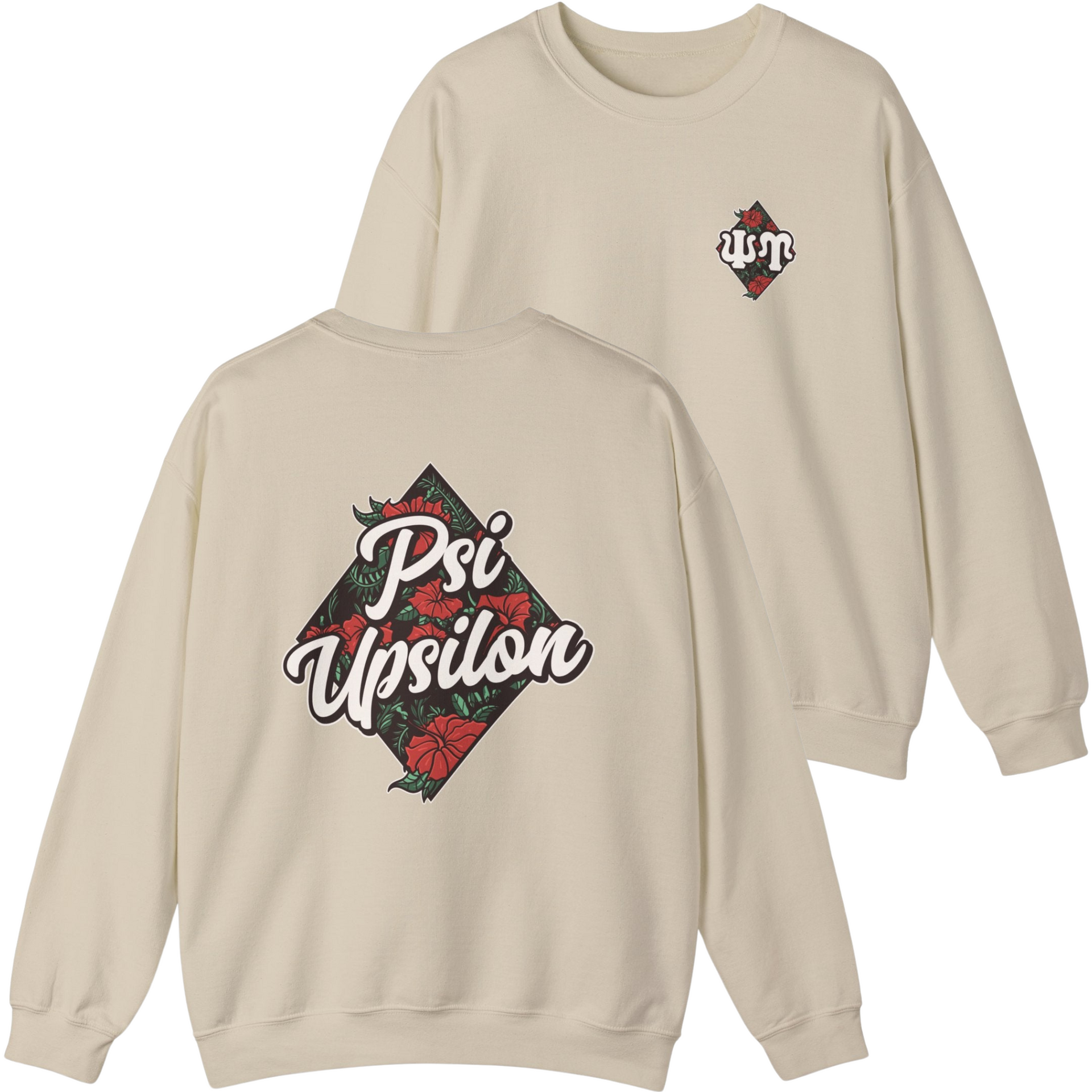 Ivory Psi Upsilon Graphic Crewneck Sweatshirt | Aloha