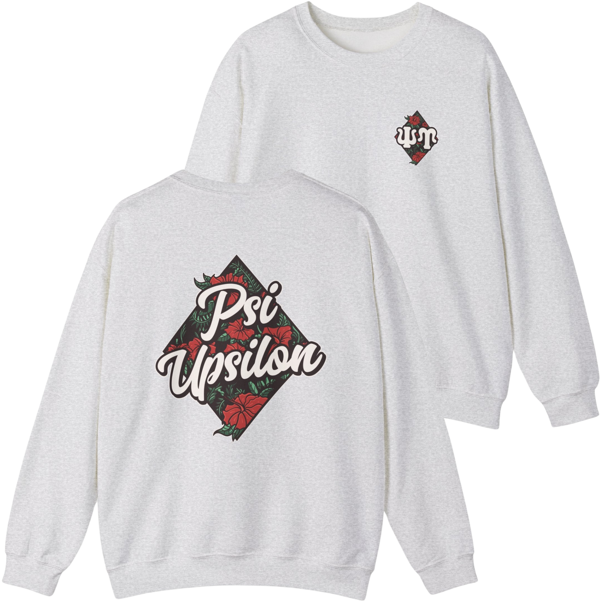 Grey Psi Upsilon Graphic Crewneck Sweatshirt | Aloha